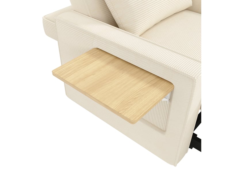  Canapé lit 1 place pliable velours côtelé beige fauteuil relax convertible avec port usb et support téléphone gain de place  - Conforama R