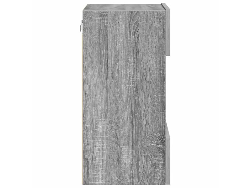  Lot de 2 meubles muraux avec lumières led pour tv rangement contemporain 40 x 30 x 60 cm en bois d'ingénierie gris 02_0049380  - Conforama E