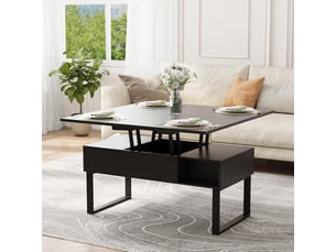 Table basse rectangulaire coloris noir <strong>VOXON</strong> <strong></strong> - 50 cmx100 cm