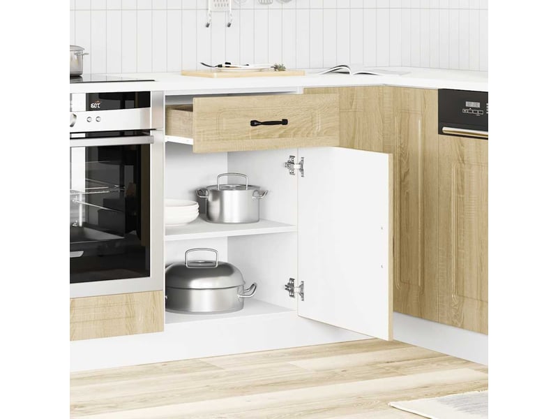  Meuble de rangement, armoire de cuisine kalmar chêne sonoma bois d'ingénierie shl2169  - Conforama C