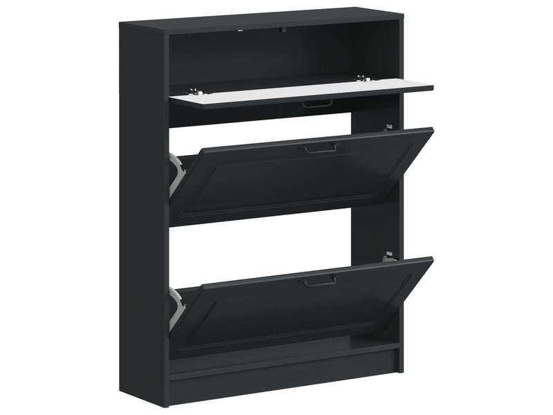  Meuble à chaussures, cabinet à chaussures utrecht 78x24x100 cm bois d'ingénierie shl340  - Conforama C