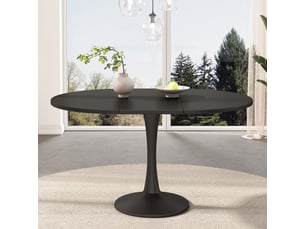 Table à manger extensible ovale 100-140 x 100 x 75 cm, coloris noir, style moderne