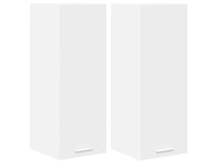 Meuble de rangement cuisine, armoire suspendue 2 pcs blanc bois d'ingénierie shl3761