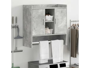Étagère flottante, étagère suspendue montage mural gris béton 80 x 36 x 80 cm cf42541