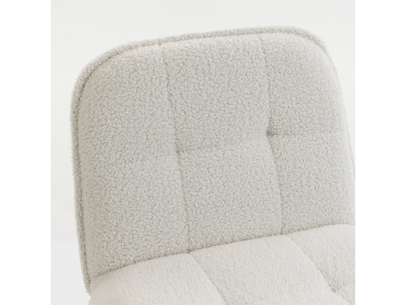 Bolac chaise de bar bouclette chesterfield crème - Conforama D