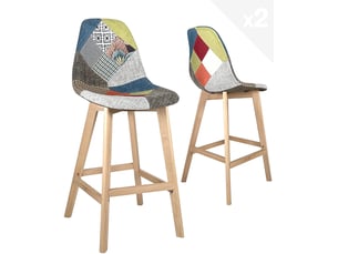 tabouret de bar  <strong>KAYELLES</strong> 165-SLICK - multicolore hauteur d'assise 67 cm vendu Par paire