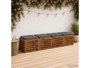 Lot de 4 coussins de siège, coussins d'assise vught 100 % polyester gris cf60718