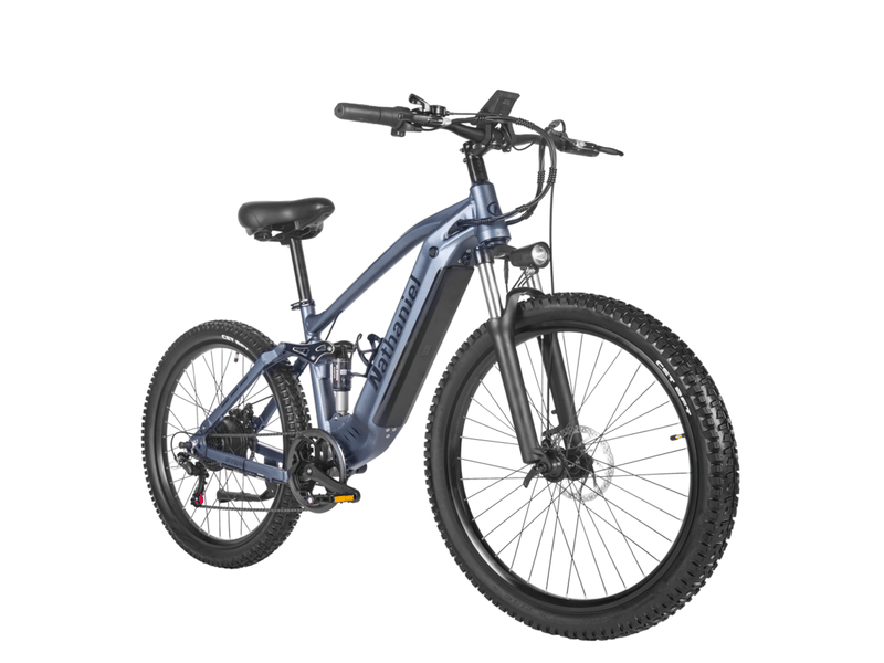  Vtt électrique tout suspendu nathaniel syr03, 27,5 longue autonomie, gris  - Conforama B
