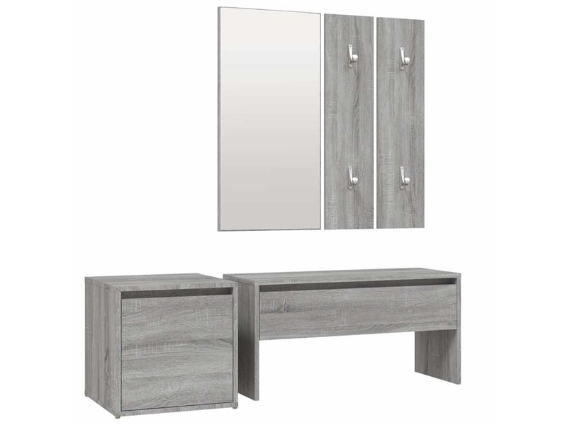  Ensemble de meubles de couloir sonoma gris bois d'ingénierie shl81923  - Conforama A