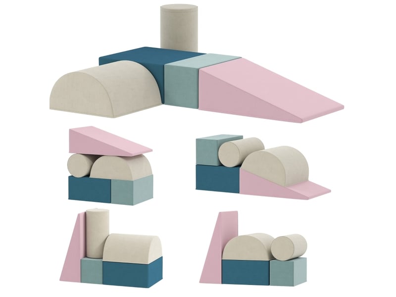  Kit de jeu soft play enfant 61 x 40,6 x 60 cm – multicolore – 5 éléments, housses amovibles, usage intérieur  - Conforama A