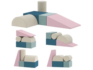 Kit de jeu soft play enfant 61 x 40,6 x 60 cm – multicolore – 5 éléments, housses amovibles, usage intérieur