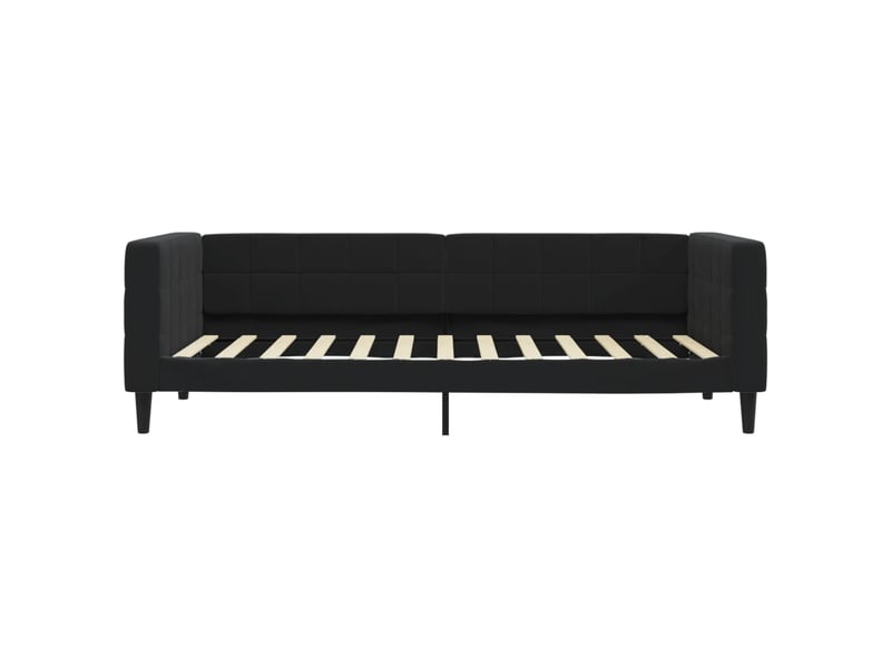  Lit simple- lit adulte -  lit de repos sans matelas noir 100x200 cm velours  - Conforama B