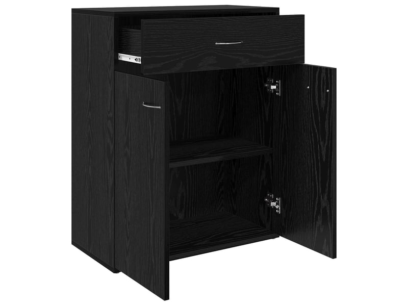  Buffet - bahut - meuble de rangement chêne noir 60 x 30 x 75 cm bois d'ingénierie  - Conforama E