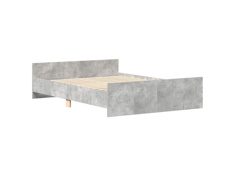  Lit double- lit adulte -  cadre de lit sans matelas gris béton 135x190 cm  - Conforama C