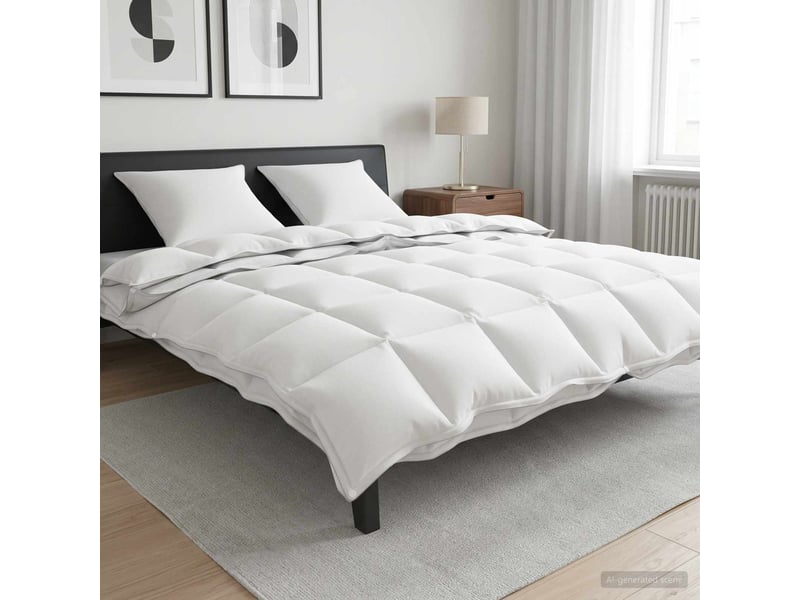  Ensemble de duvet 3 pcs - couette 200 x 200 cm toutes saisons bambou blanc  - Conforama B