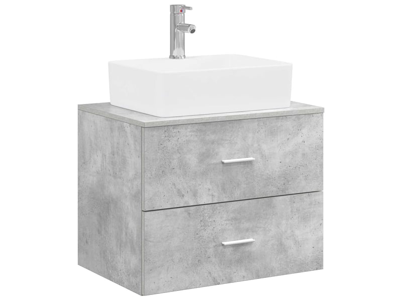  Ensemble de mobilier de salle de bain gris béton cf64685  - Conforama A