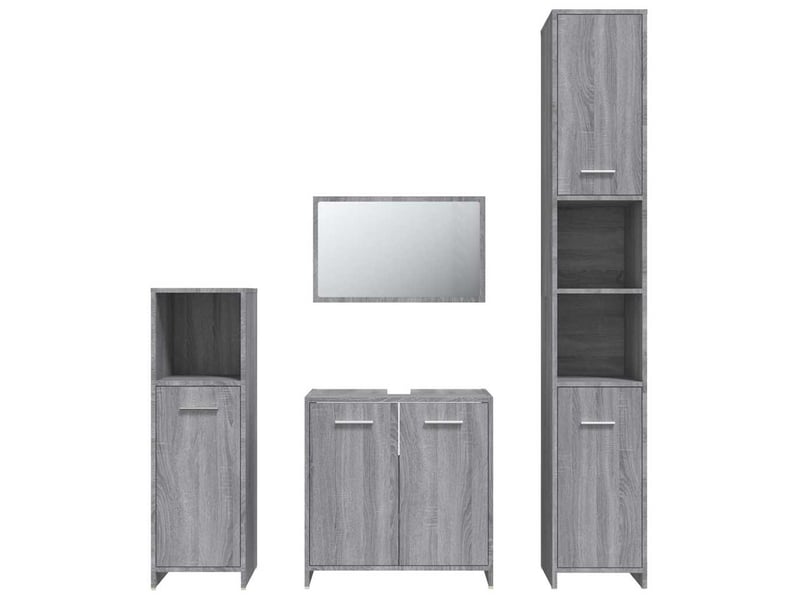 Ensemble de meubles de salle de bain 4 pcs sonoma gris cf63875 - Conforama D
