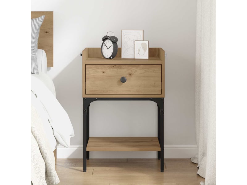  Table de chevet - cabinet de chevet - table de nuit chêne artisanal 40 x 29 x 60 cm  - Conforama C