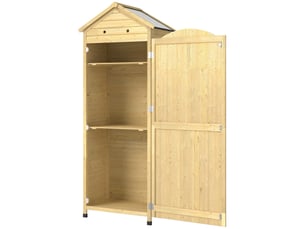 Armoire de jardin en bois toit acier galvanisé 85 x 58 x 213 cm