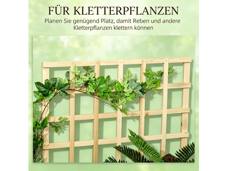  Jardinière surélevée 3 niveaux en bois avec treillis, 95 x 95 x 110 cm, pour cultiver fleurs et herbes  - Conforama E