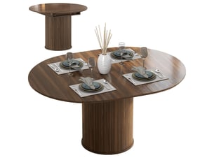 Table à manger extensible 6 à 8 personnes mdf coloris noyer 110-150 x 110 x 75 cm