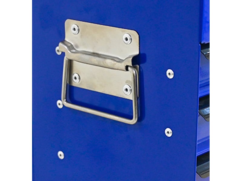  Boîte à outils en acier bleu 53,2 cm avec tiroirs, plateau supérieur et verrouillage sécurisé pour atelier  - Conforama D