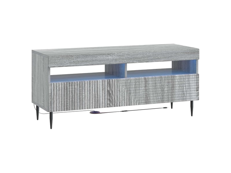 Ensemble de 3 meubles tv - banc tv - meuble de rangement led sonoma gris bois d'ingénierie - Conforama E