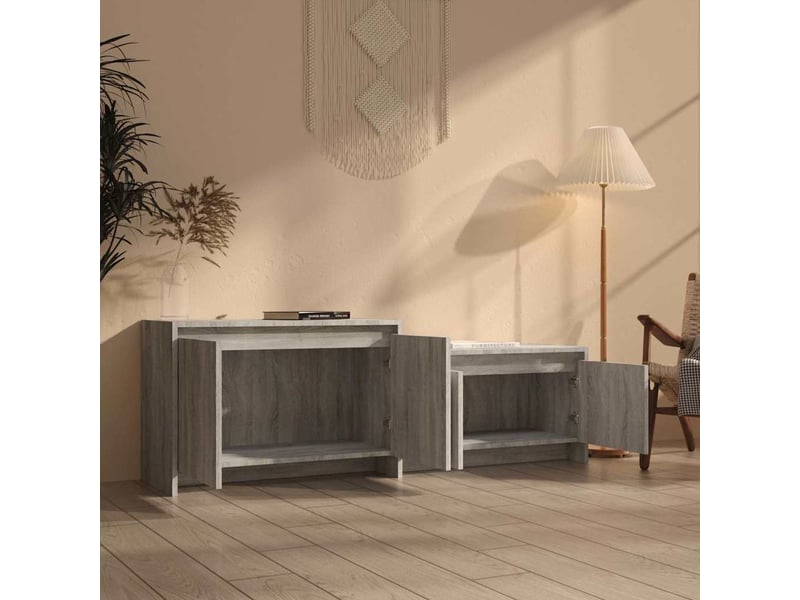 Meuble tv - banc tv - meuble de rangement sonoma gris 146,5x35x50 cm bois d'ingénierie  - Conforama C