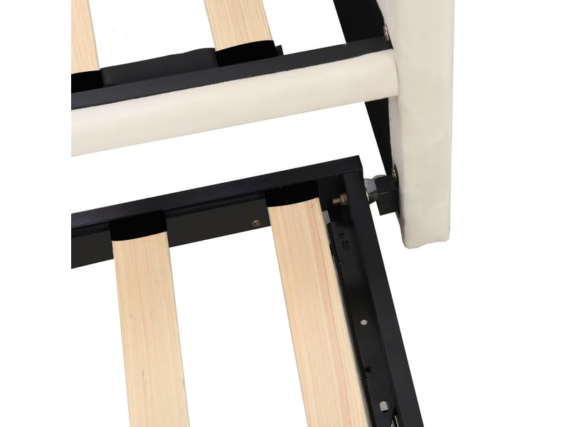 Canapé lit convertible 90180 x 200 cm, clic clac 2 places avec accoudoirs, lits gigogne avec sommier à lattes, beige velours lit capitonné - Conforama W