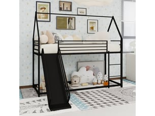 Lit mezzanine 90x190 cm <strong>HAUSS SPOLE</strong> <strong></strong> coloris noir