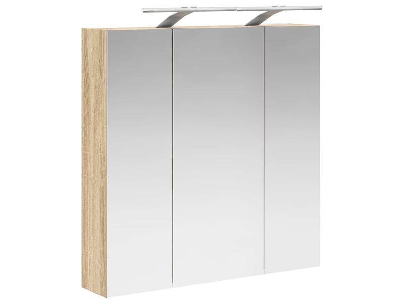 Amoire de salle de bain, meuble de salle de bain avec miroir chêne sonoma shl2586 - Conforama E