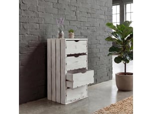 Commode hwc-c62, 4 tiroirs, 70x32x26cm - blanc shabby