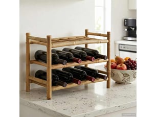 Étagère à vin, casier à bouteilles bambou naturel cf41316