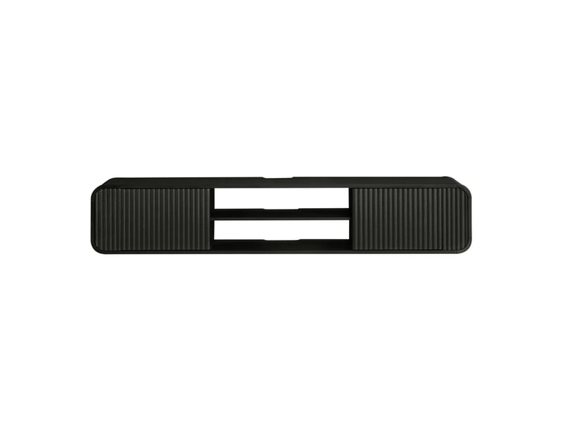  Meuble tv mural 160x38x30 cm rangement ouvert panneau de particules noir  - Conforama A
