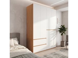 Armoire 6 porte(s) battante 5 tiroir(s) <strong></strong> <strong>ABC</strong> coloris blanc largeur 50 cm