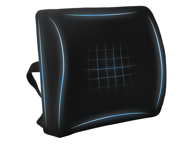  Coussin dorsal, coussin lombaire noir mousse à mémoire de forme 35,5 x 30 x 12 cm cf56447  - Conforama B