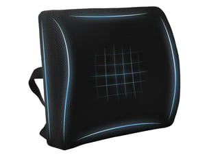 Coussin dorsal, coussin lombaire noir mousse à mémoire de forme 35,5 x 30 x 12 cm cf56447