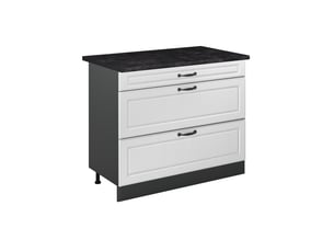 Vicco meuble cuisine, blanc campagneanthracite, 100cm plan de travail anthracite