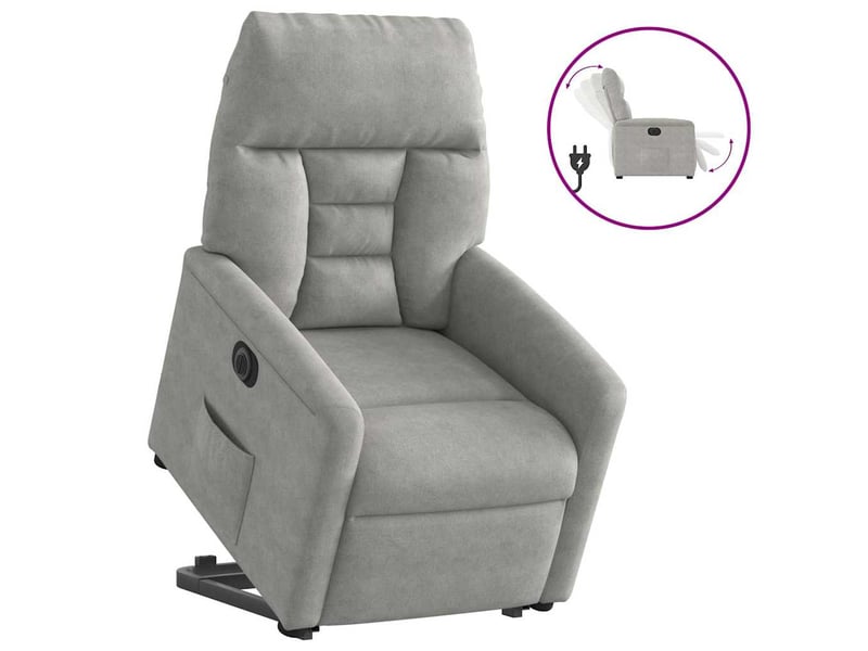  Vidaxl fauteuil inclinable électrique gris clair tissu microfibre  - Conforama A
