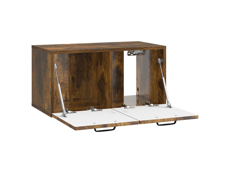 Meuble tv - banc tv - meuble de rangement mural chêne fumé 59,5 x 31 x 30 cm bois d'ingénierie - Conforama E