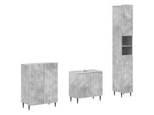 Ensemble de meuble de salle de bain 3 pièces zwolle gris béton cf63544