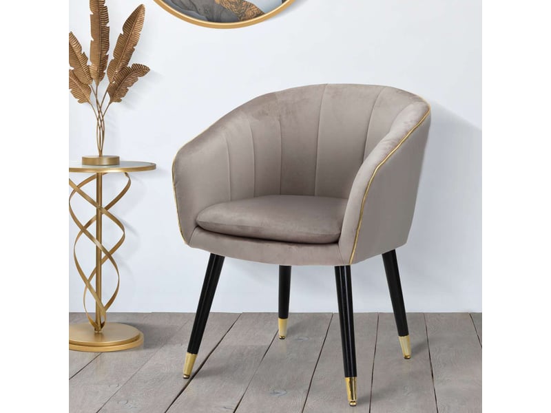  Fauteuil kaki, petite fauteuil avec accoudoirs, 62x58x78h cm gris Cachi - Conforama B