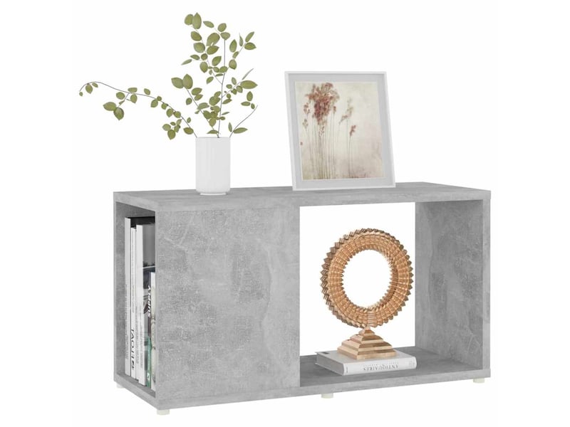  Meuble tv - banc tv - meuble de rangement gris béton 60x24x32 cm bois d'ingénierie  - Conforama C