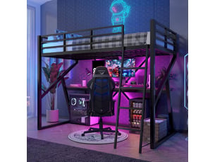 Lit mezzanine 90x200 cm SOGEU   coloris noir