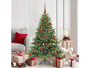 Sapin de noël artificiel, arbre de noël avec 150 led vert 150 cm pe et pvc shl1991