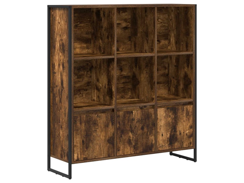 Bibliothèque, armoire à livres 99,5 x 30 x 108 cm bois d'ingénierie chêne fumé shl1495 - Conforama A
