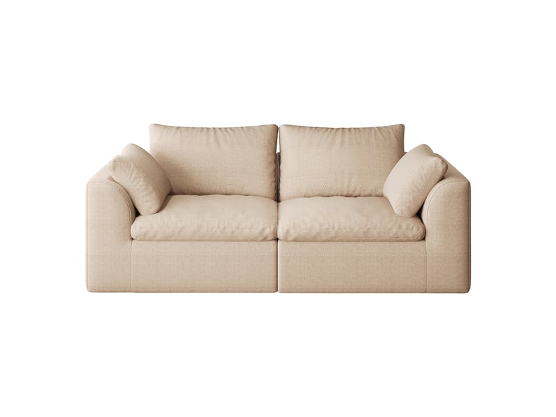  Canapé droit 2 places en tissu lin kaki, 180 cm, mousse compressée IKSETERA TRADING LTD - Conforama A