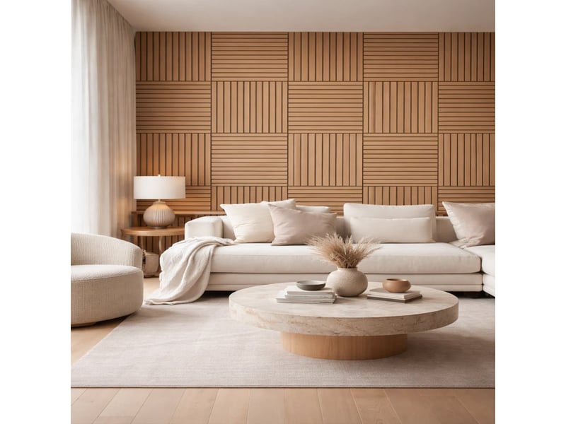 Panneau acoustique à lames effet bois 12 pièces 60x60 cm - chêne - Conforama B
