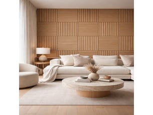 Panneau acoustique à lames effet bois 12 pièces 60x60 cm - chêne