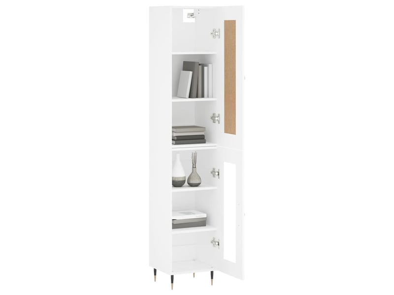  Buffet haut - bahut - meuble de rangement blanc 34,5x34x180 cm bois d'ingénierie  - Conforama C